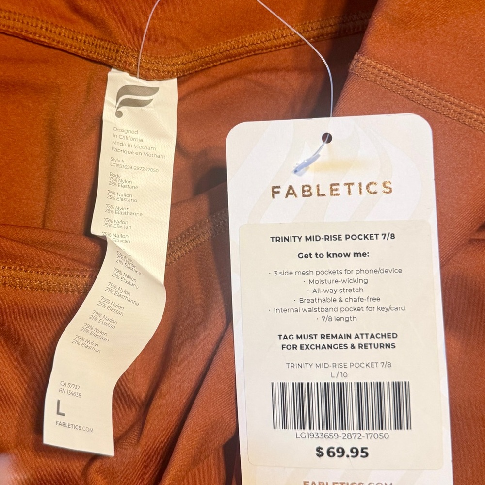 Fabletics Trinity midrise pocket leggings 7/8